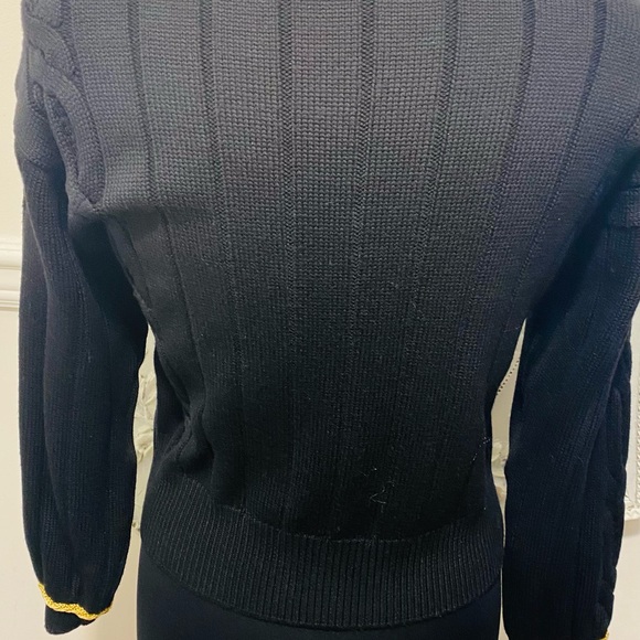 St. John Collection Black Sweater with Gold Accents - Picture 5 of 12